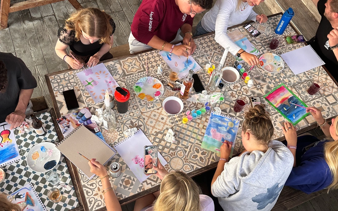 Kreativ-Nachmittag Surfcamp Loredo Spanien Kreativ