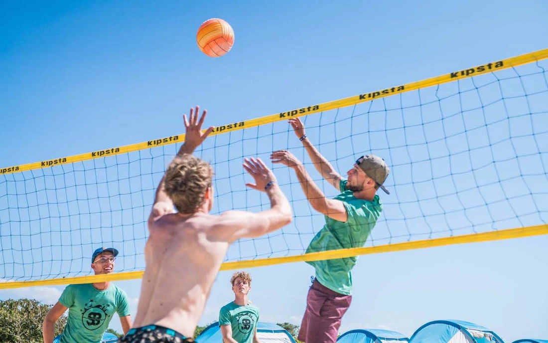 A beach volleyball match on the beach A beach volleyball match on the beach in zarautz