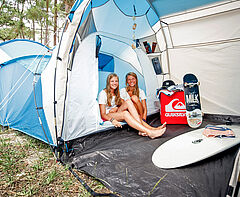 Zelt im Jugensurfcamp St. Girons