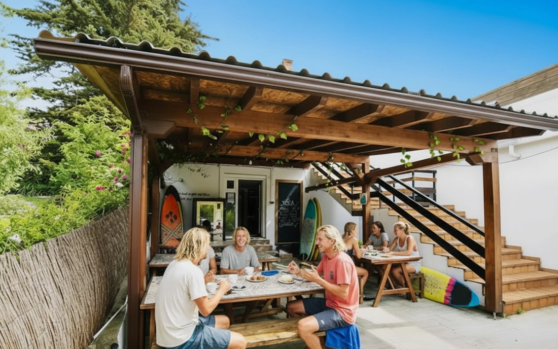 Surfurlaub bei Freunden Surfcamp Loredo Spanien Surfurlaub mit Freunden