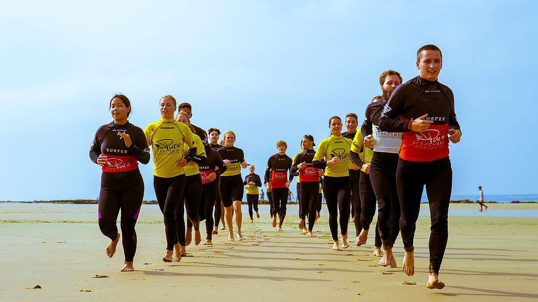 Warm-up on the beach
