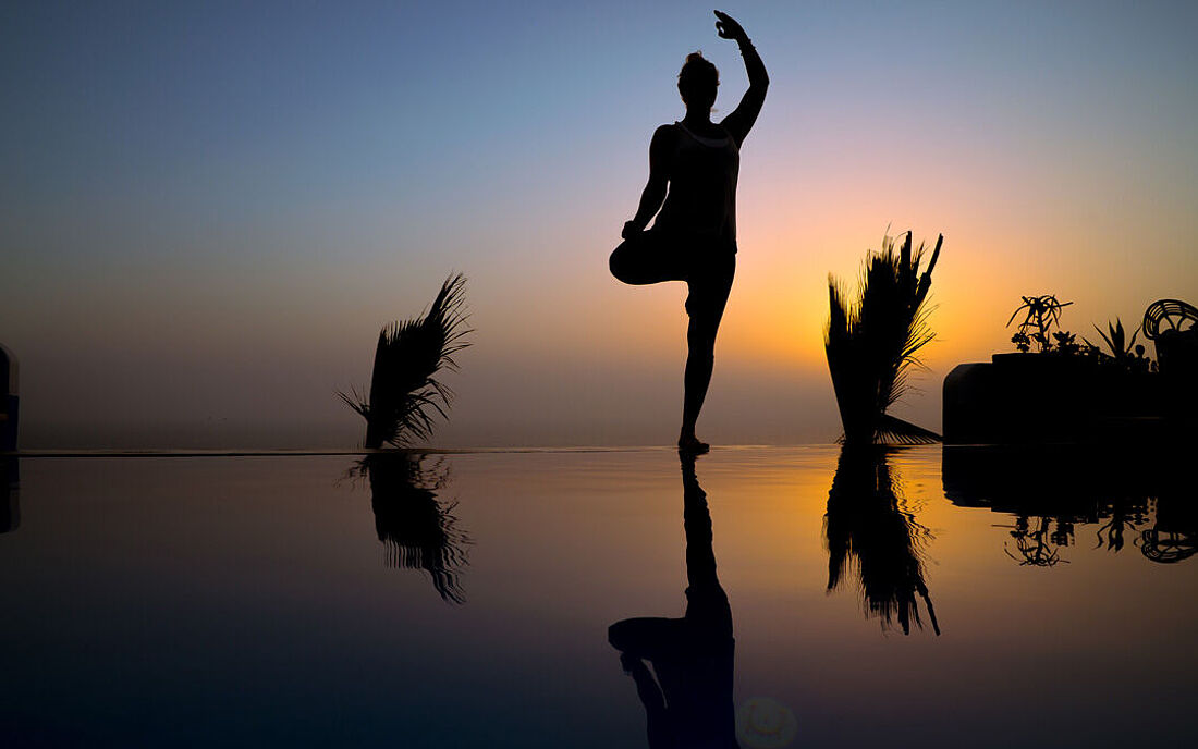 Depending on demand, up to 2 yoga sessions are offered daily