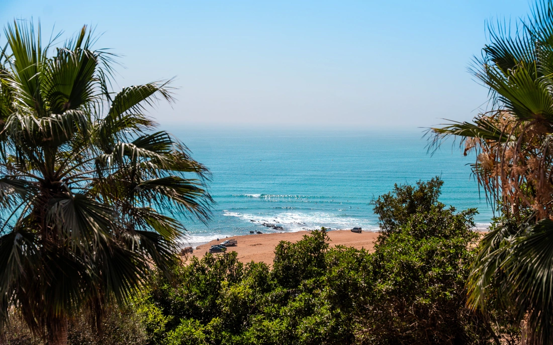 Blick vom Sea View Surfcamp in Aourir auf den Surfspot K11 Blick vom Sea View Surfcamp in Aourir auf den Surfspot K11