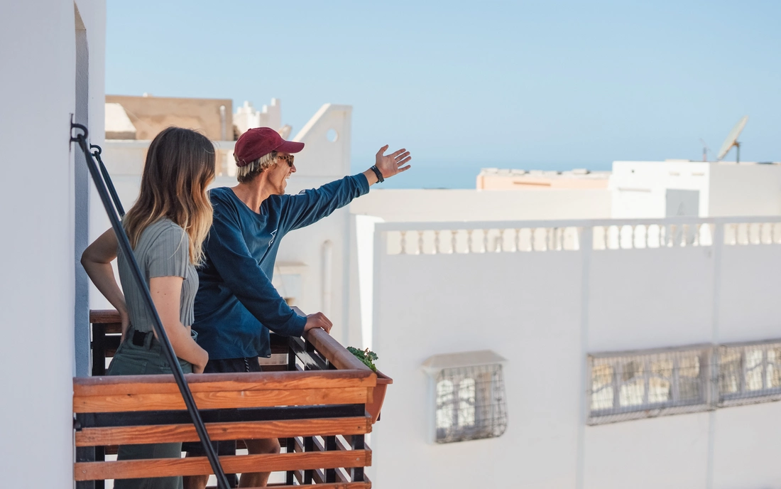 Einige Unterkünfte hasben einen Balkon mit Meerblick