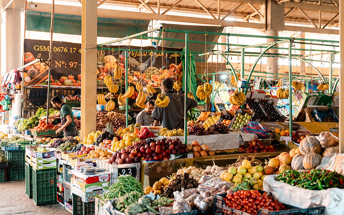 The covered markets of Agadir.