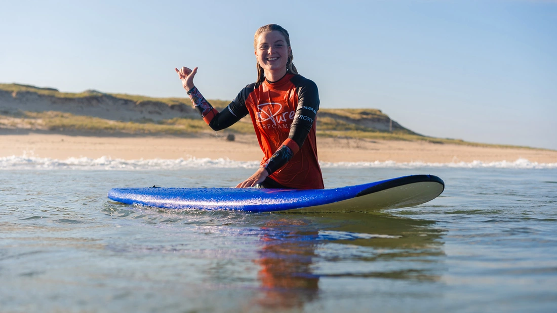 Surfen lernen mit viel Spaß Surfcamp Soustons Plage Frankreich Surftrip
