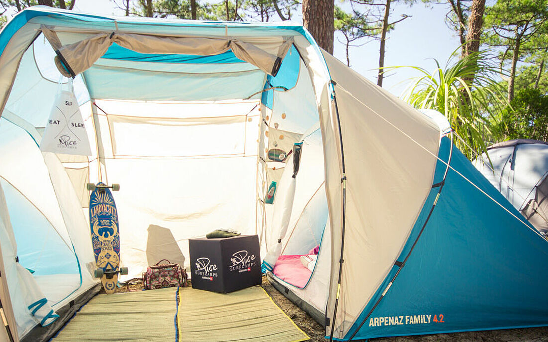 Klassenfahrt Surfcamp Camping Zelt