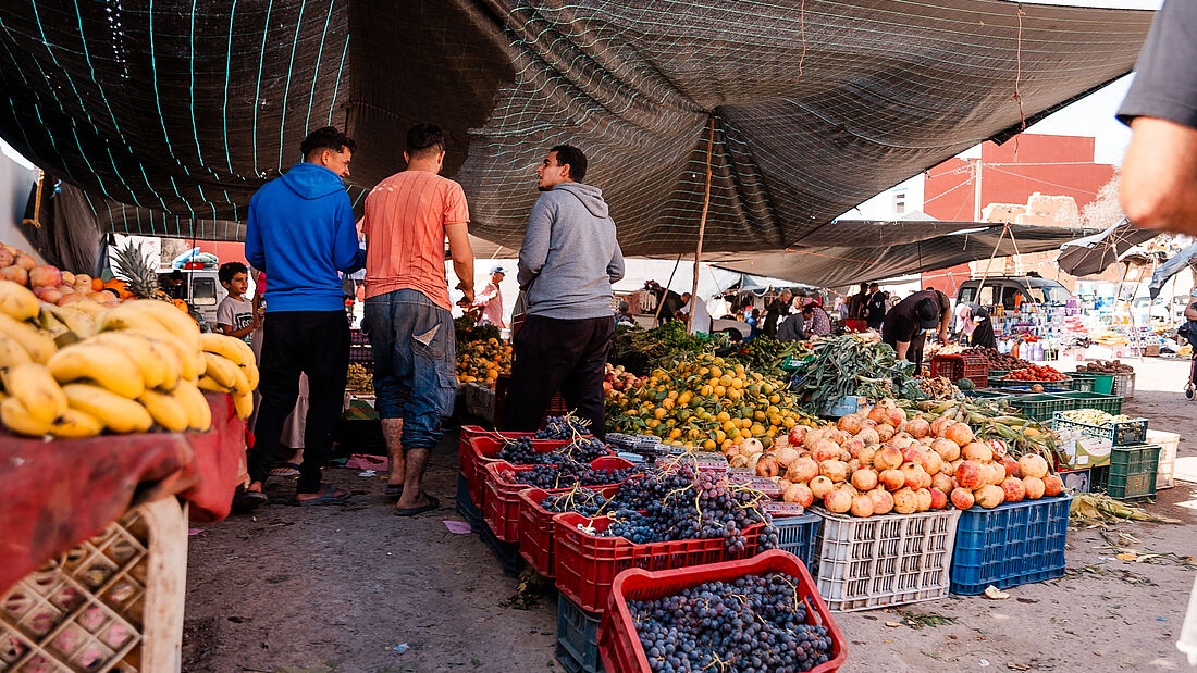 Heaps of fresh fruits and vegetables