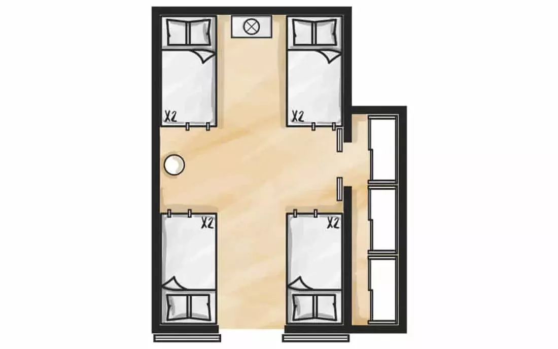 8-Person Shared Room Seminyak Bali