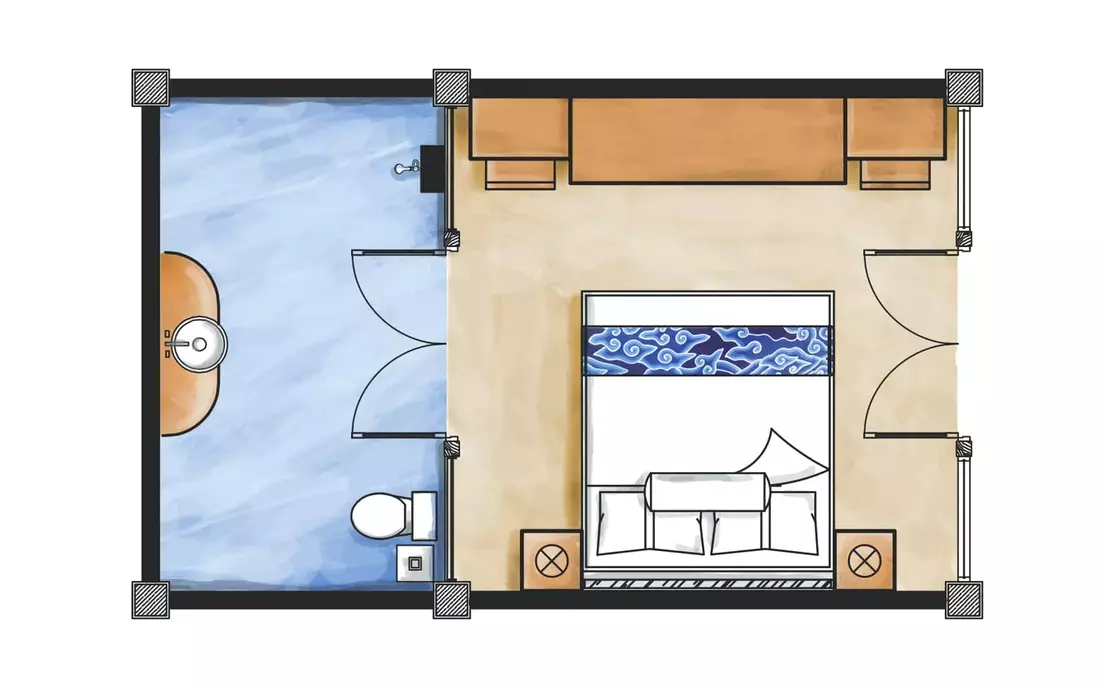 Standard Double Room Bali Surf Camp Seminyak