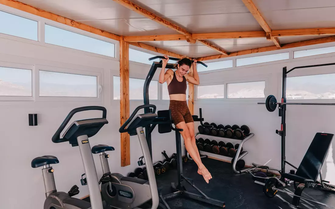 Rooftop Gym im Pure Surfcamp Marokko