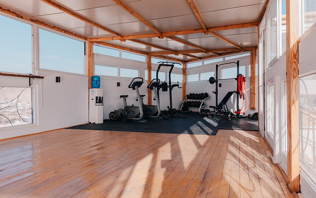 Spacious yoga shala perfect for circuit training