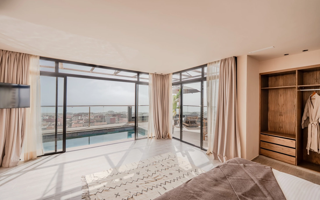 Boutique Surfcamp Morocco Tamraght – Royal Suite with Corner Terrace