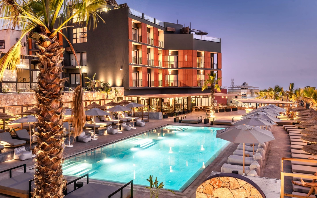 Boutique Surfcamp Marokko Tamraght Surf Hotel Beleuchtung