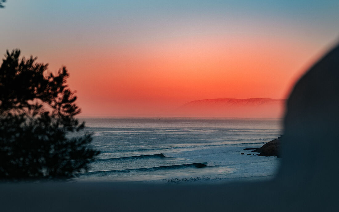 Sunset swell lines.