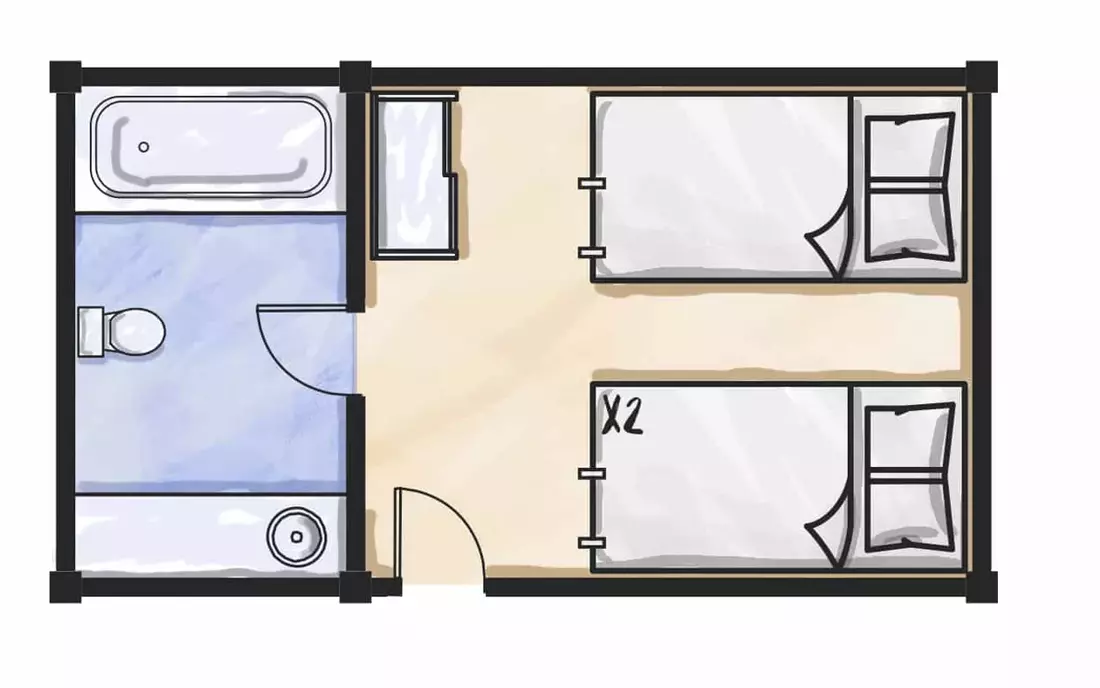 3 Person Dorm