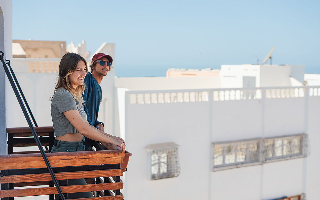 The balcony of the triple dormitory deluxe
