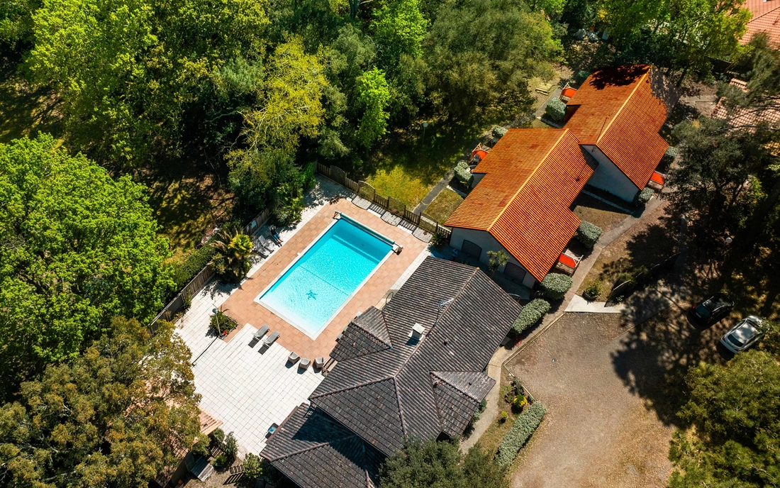 Surfcamp Soustons Plage Frankreich Pool Drohne