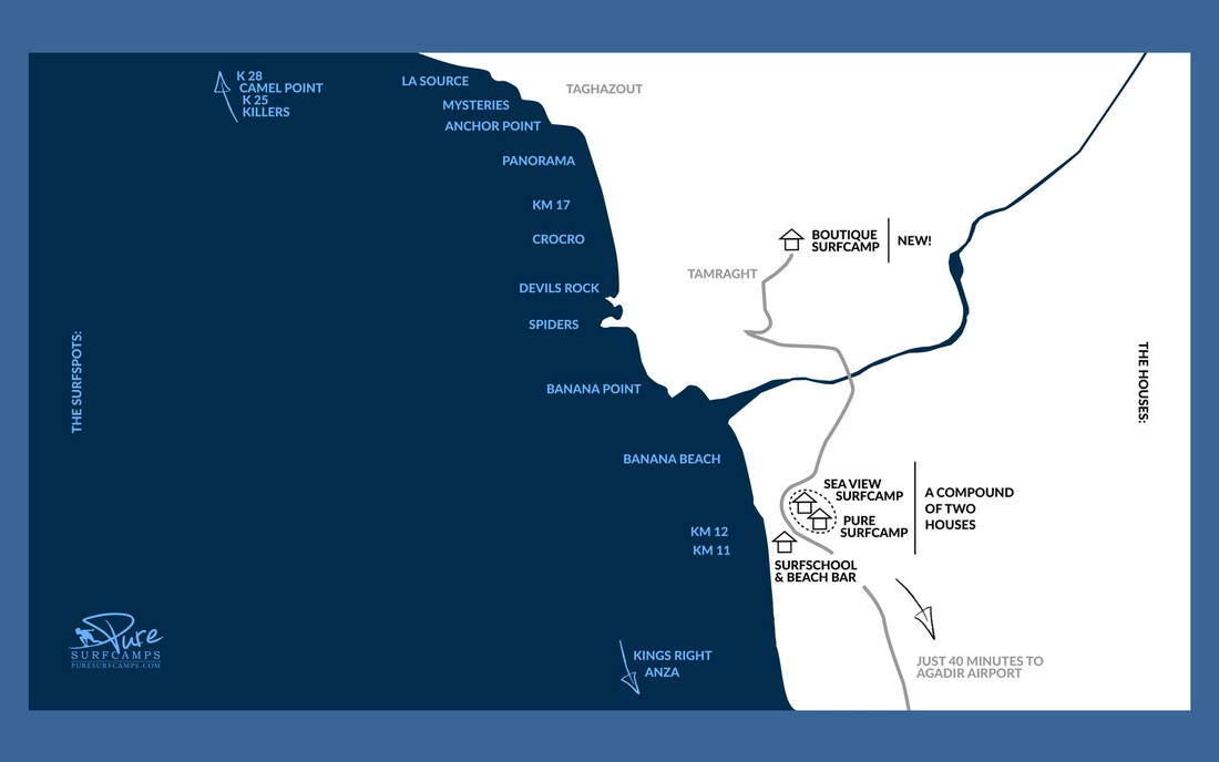 Pure Surfcamps in Morocco - Map