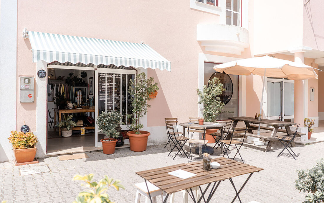 Browse and indulge at Hangfive Surf & Coffee Surfcamp Peniche Portugal local Shops