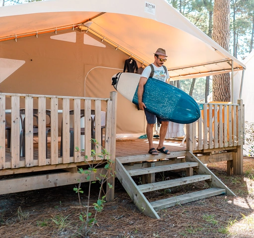 Familien Surfcamp Biscarrosse Safari Zelt Grundriss