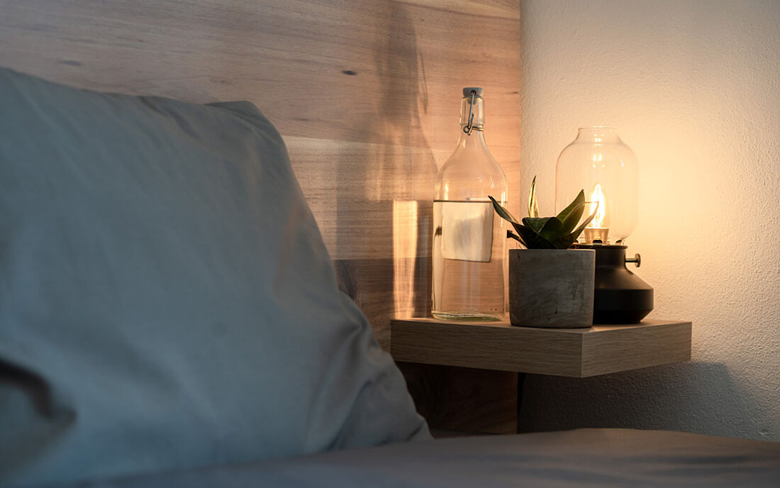 Calm lights beside the beds Calm lights beside the beds
