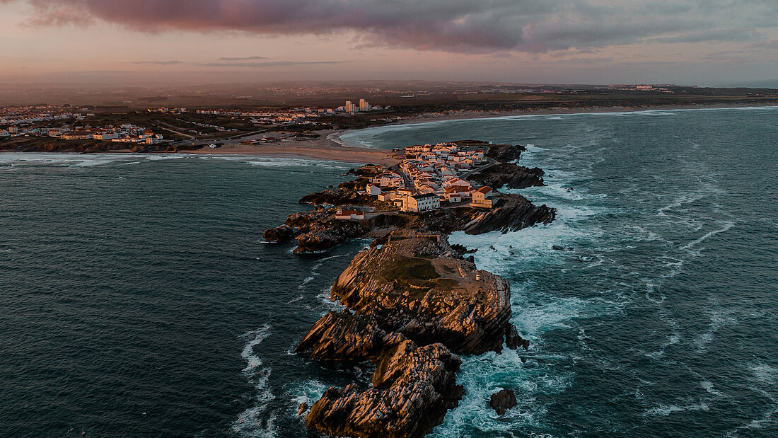 Sunset over the Baleal peninsula Sunsets in the Pure Surf Camp Baleal