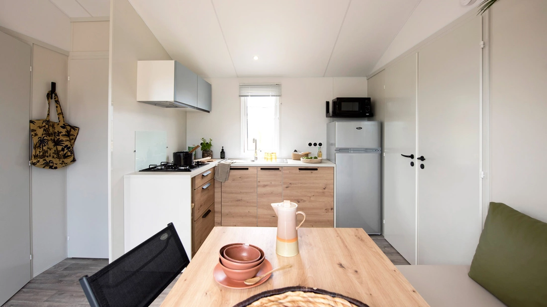 Familien Surfcamp Frankreich Mobile Home Küche