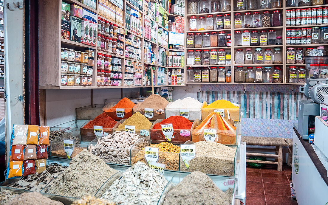 Freshly harvested spices in all colors.