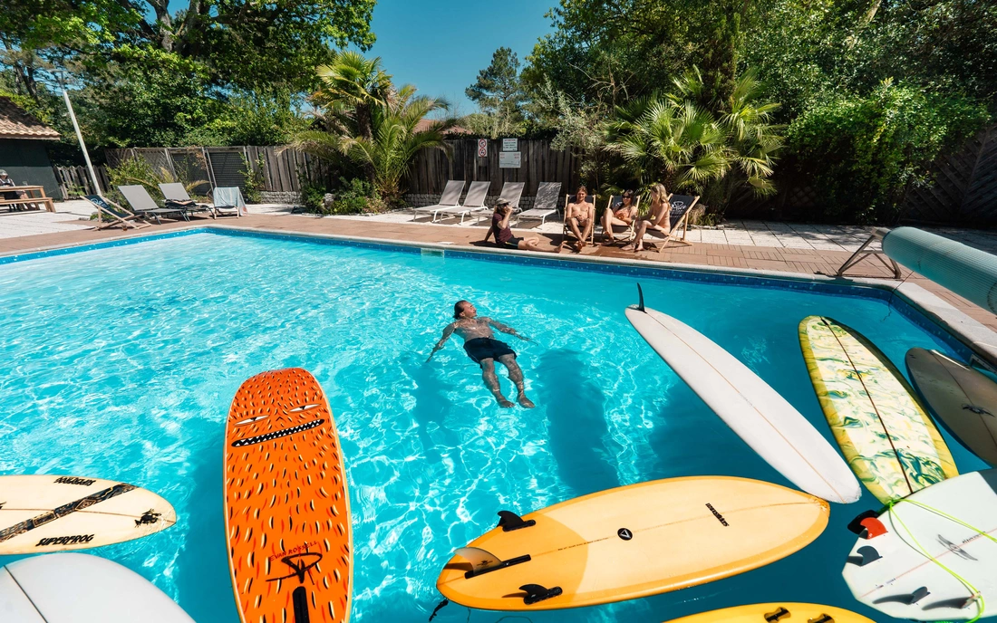 Surfcamp Soustons Plage Frankreich Pool Abk&uuml;hlung