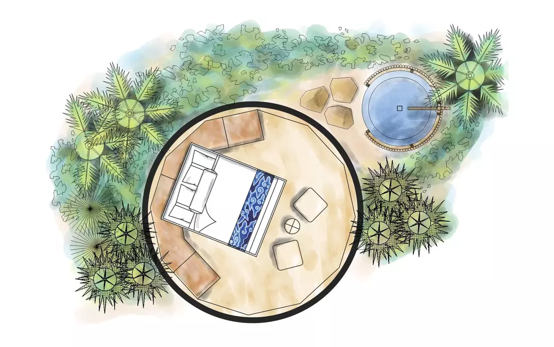 Tipi in Seminyak Surf camp Floor Plan